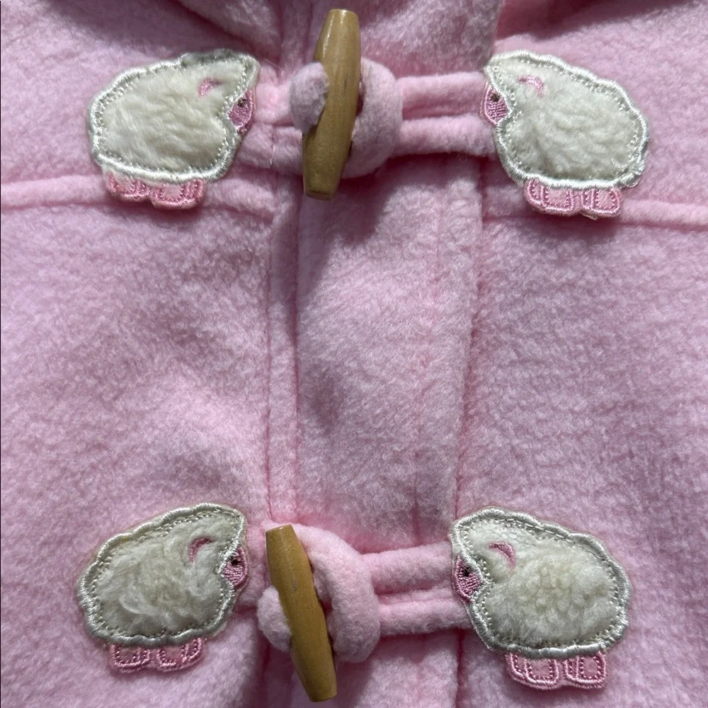 Weatherproof Pink and Cream Kids One Piece Winter Coat with Sheep, Size 3/6 mo